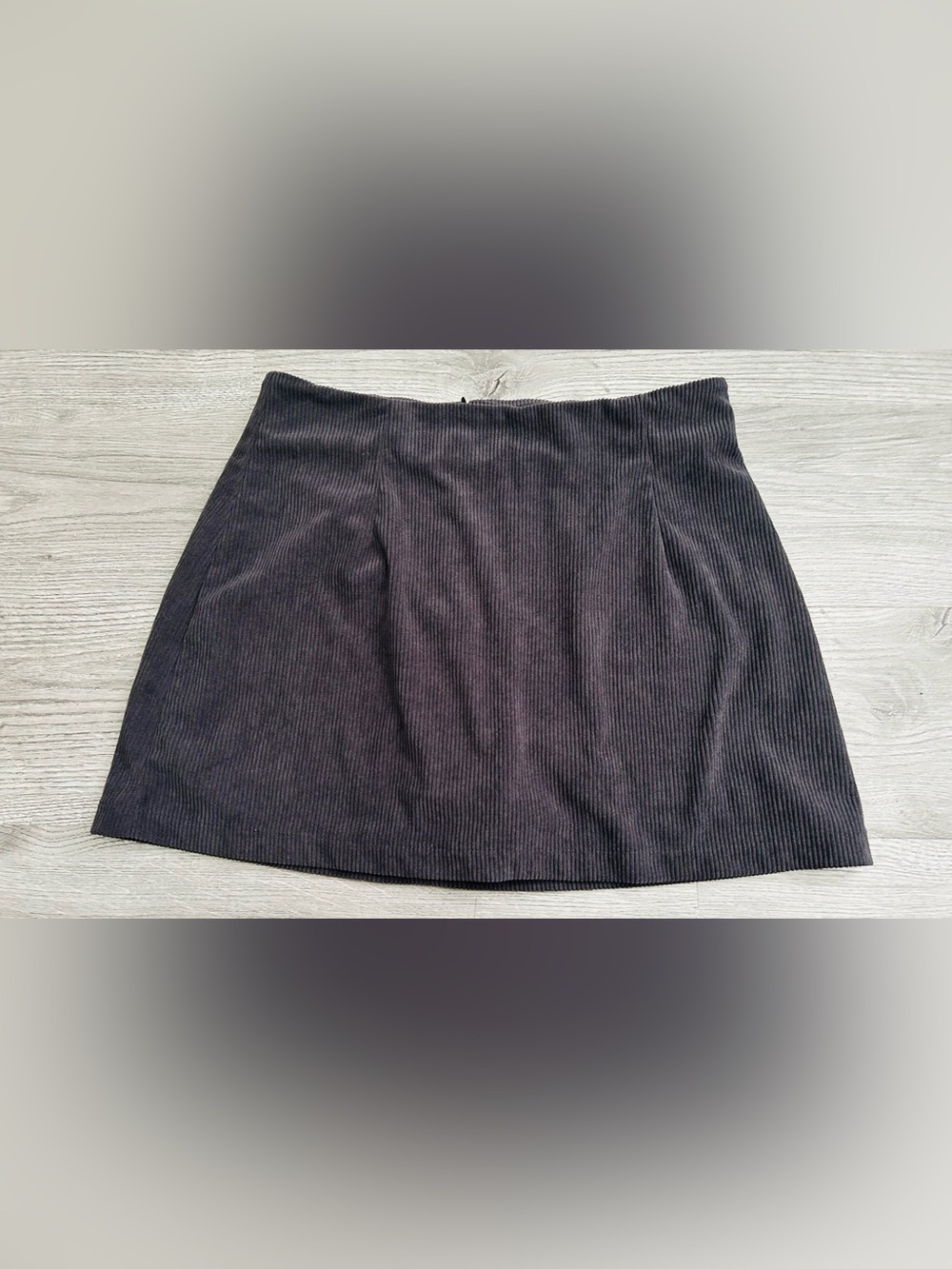 HALARA Black Ribbed corduroy Mini Skirt Skort Fitted Large
